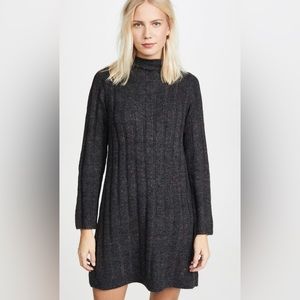 Madewell Donegal Roll Neck Sweater Dress Wool Blend Charcoal Size Small